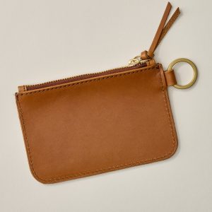 Leather Zip Tan Key Pouch