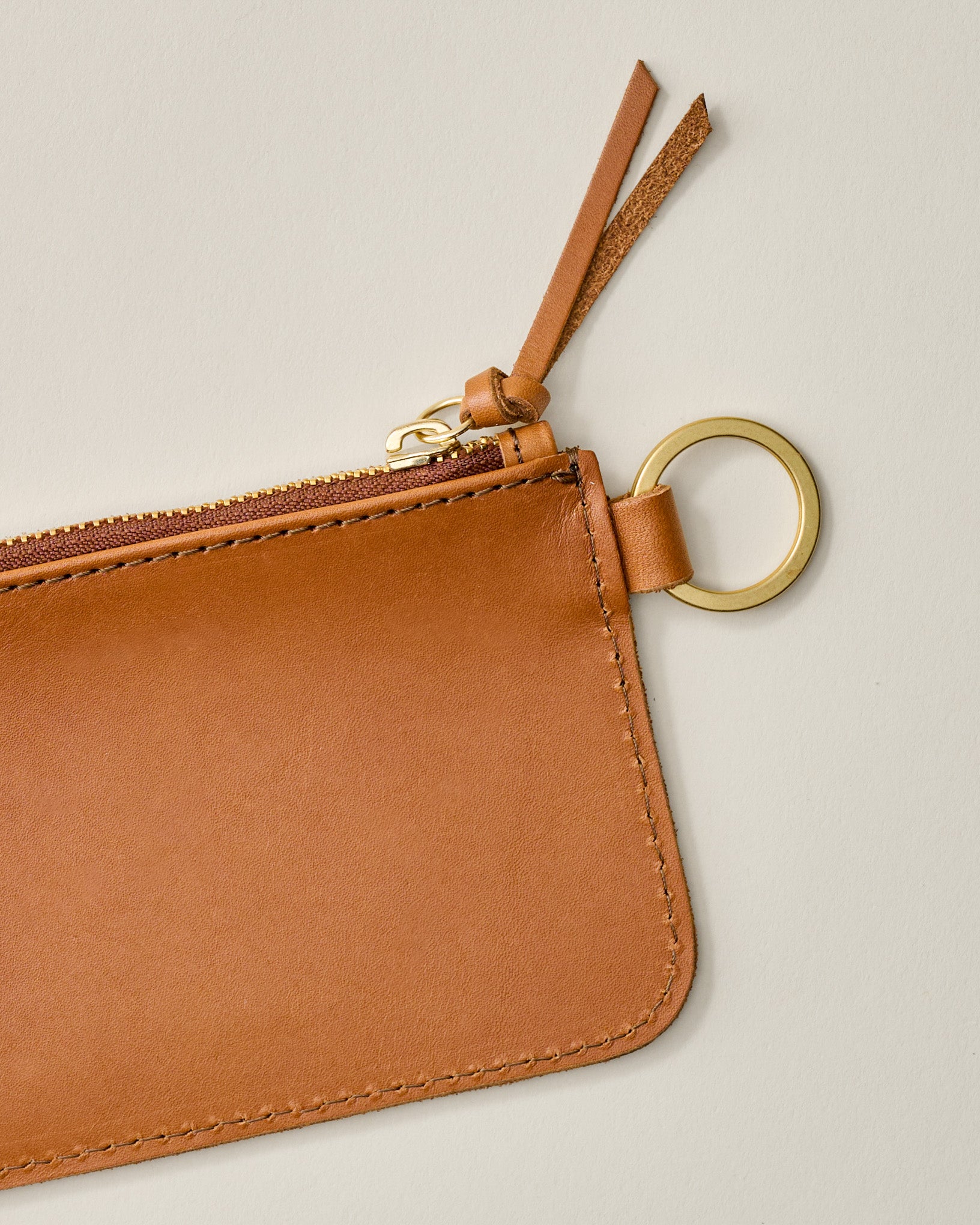 Leather Zip Tan Key Pouch - Image 2