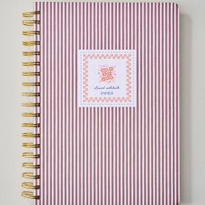 Striped Bloom Spiral Lined Notebook
