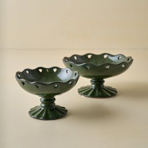 Libby Glazed Ceramic Footed Bowl