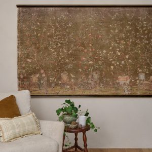 Oversized Scroll of Blooms Tapestry