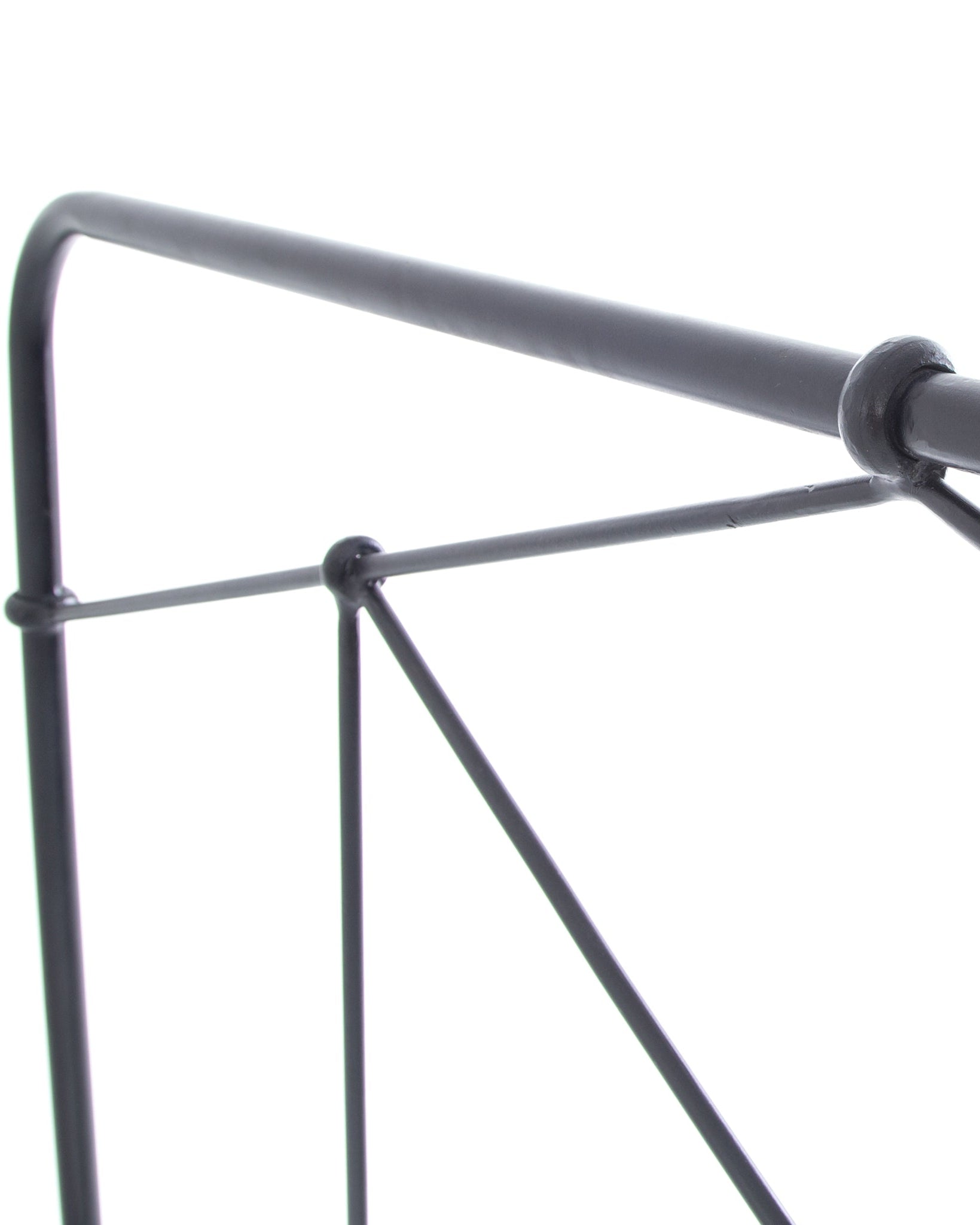 Riley Black Iron Bed Frame with Geometric Headboard. Vintage-Inspired Design - Image 3