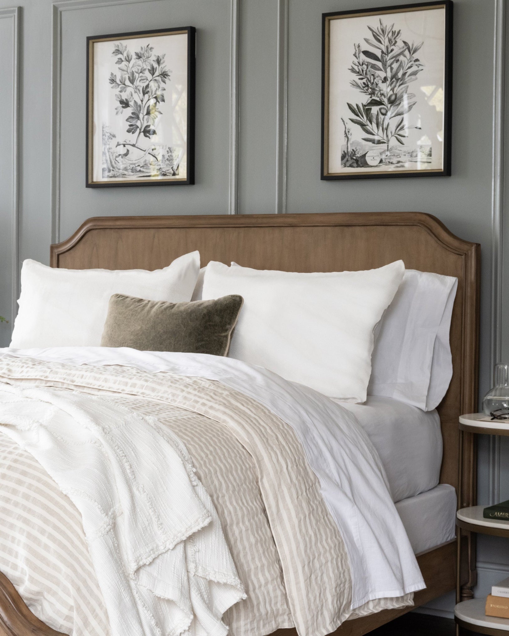 Corinne Mahogany Wood Bed Frame with Headboard